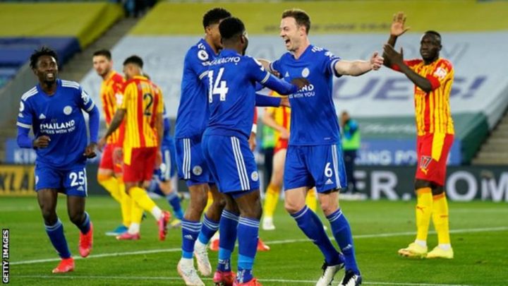 Leicester moved four points clear in third place in the Premier League